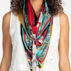 Johnny Was Multicolor Silk Scarf